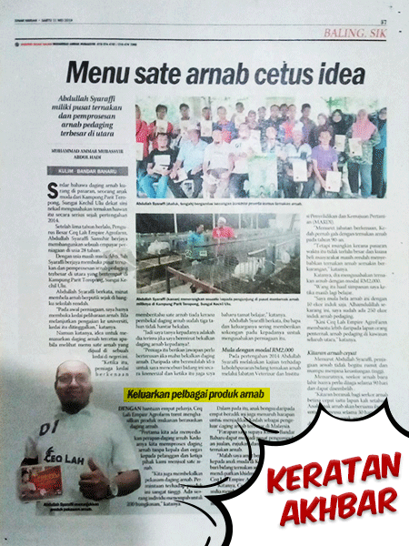 Keratan akhbar tentang Minyak UST OIL